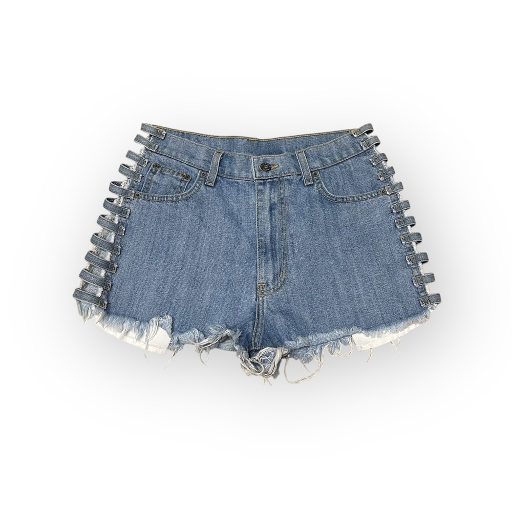 new LF Carmar ☆彡Cullen Open Ladder Side Denim Shorts ☆彡 Washed Denim ☆彡 28 - Picture 4 of 16